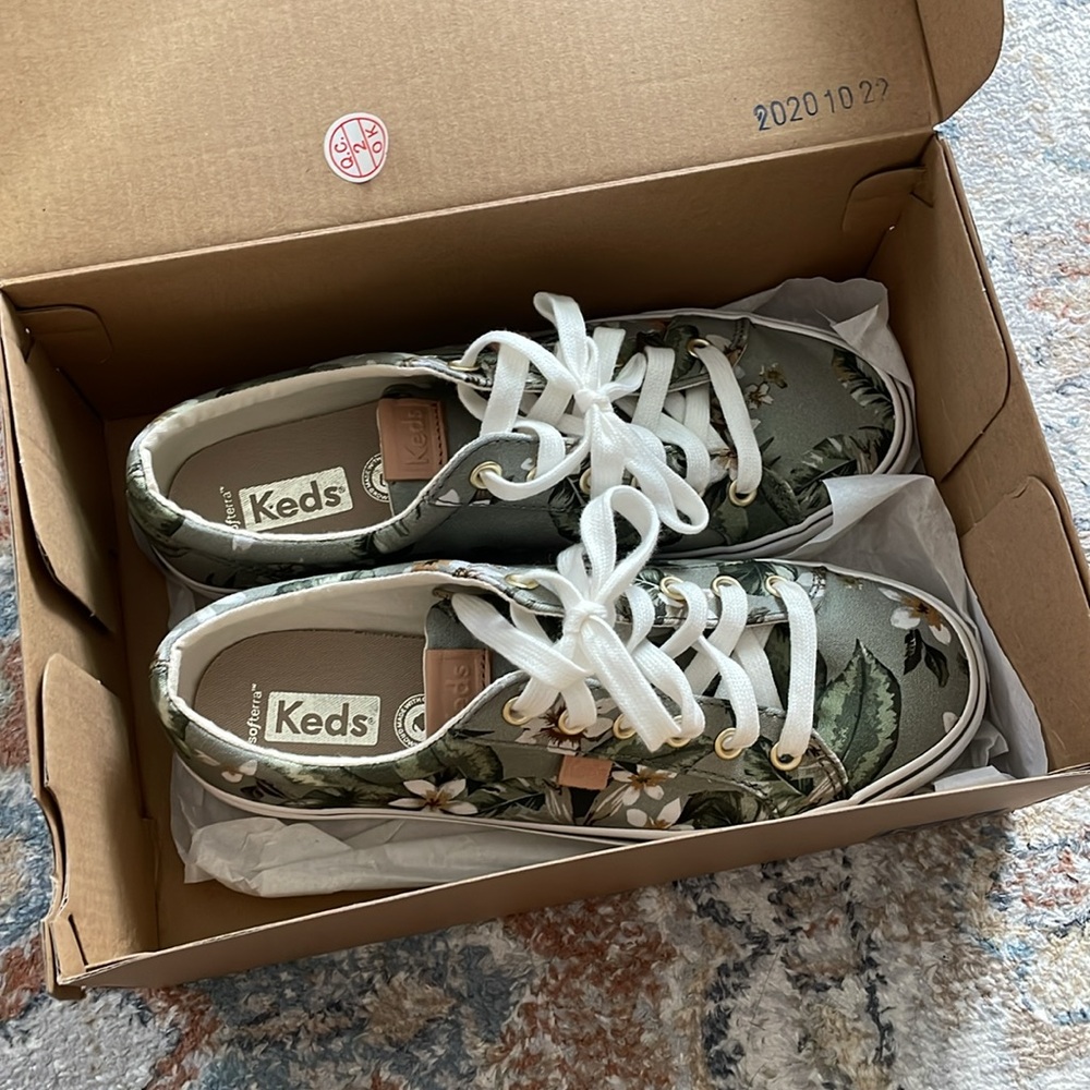 KEDS jump kick tropical green sneakers 7.5 - Picture 4 of 8